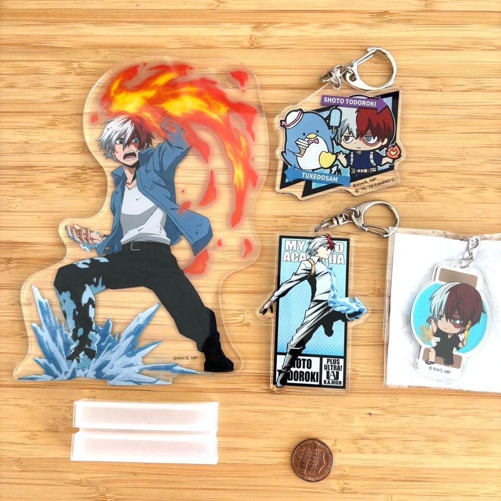 Rare My Hero Academia Set Todoroki Big Acrylic Stand And Acrylic Keychains